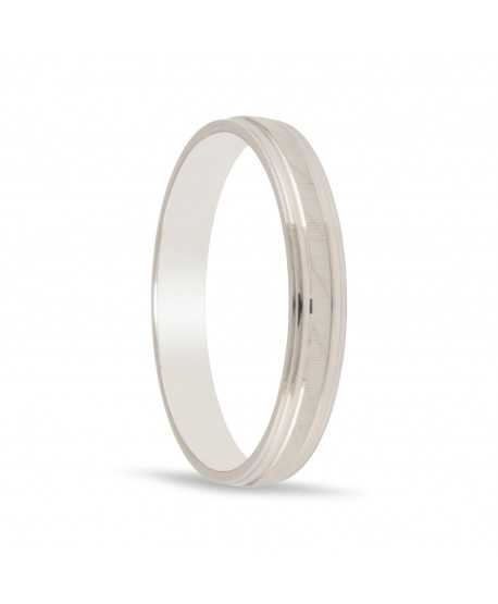 Alianza oro 18K blanco, facetada de 3...