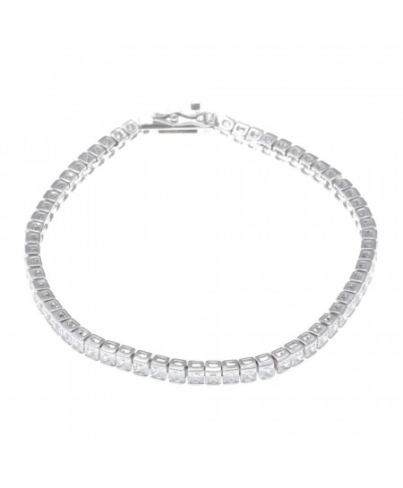 PULSERA PLATA RODIO CARRE...