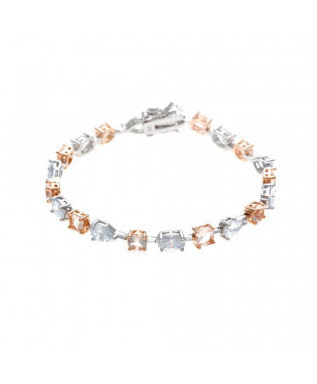 Pulsera plata cuadrados y...