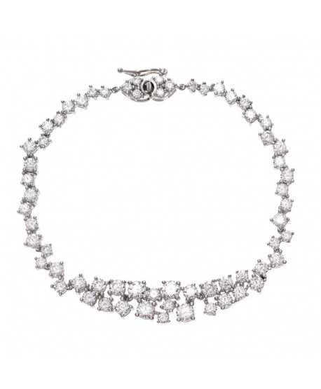 Pulsera plata rodio circonitas