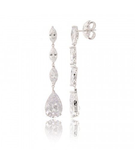 Pendientes plata rodio y baño de platino varias lagrimas