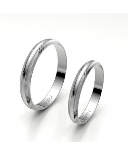 Alianza oro 18K blanco mate...