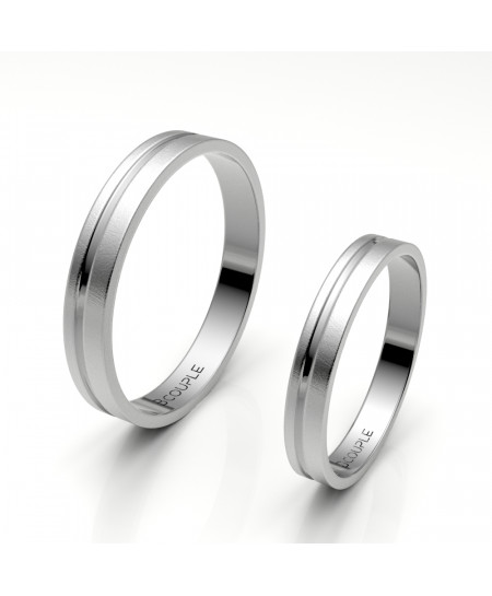 Alianza oro 18K blanco mate...