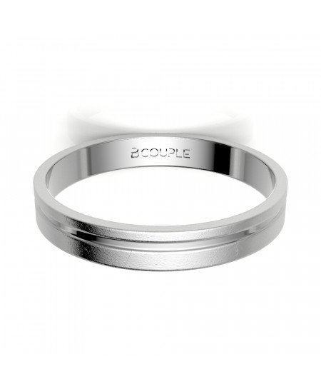 Alianza oro 18K blanco mate... 2