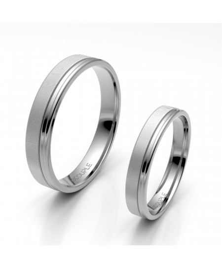 Alianza oro 18K blanco mate...