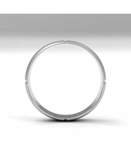 Alianza oro 18K blanco, mate lineas...