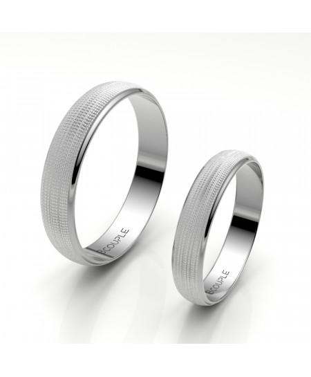 Alianza oro 18K blanco mate...