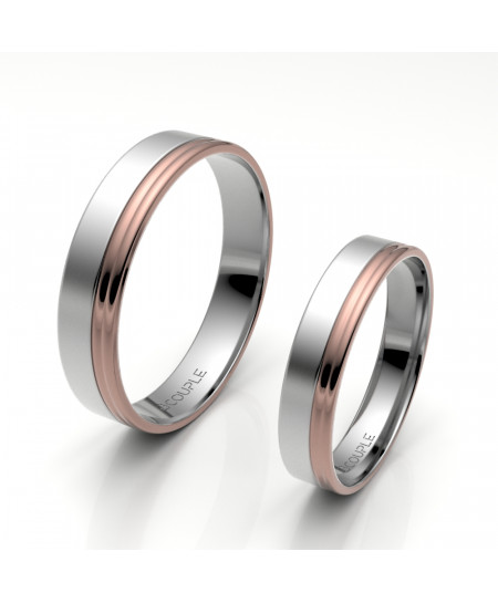 Alianza de oro 18K bicolor...