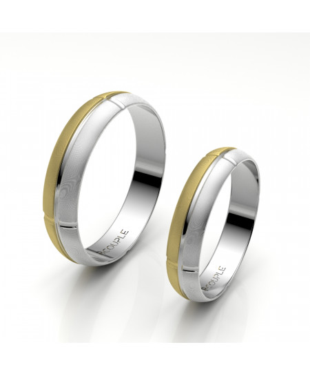 Alianza de oro 18K bicolor...