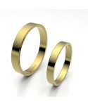 Alianza Clásica plana oro 18K amarillo 3mm x 1mm - interior plano