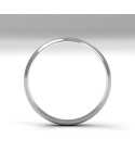 Alianza Clásica media caña oro Blanco 18K 3 mm x 1 mm - interior plano