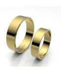 Alianza Clásica Plana Oro 18K Amarillo 5mm x 1 mm - Interior Plano