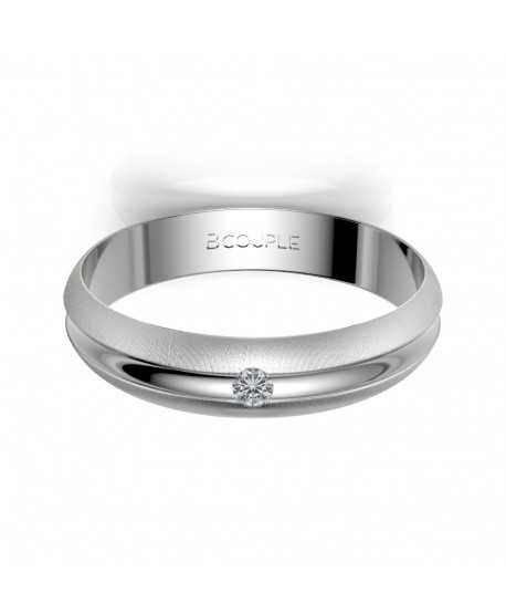 Alianza Diamante de Oro 18K Blanco 4mm