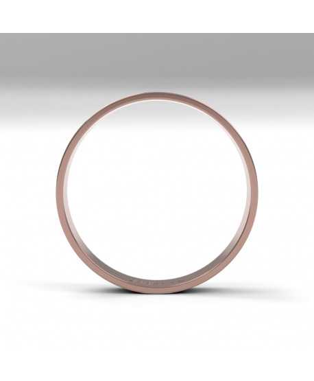 Alianza de oro rosa brillo interior plano de 3 mm
