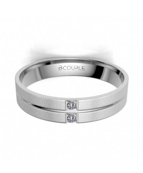 Alianza Diamantes de Oro 18K Blanco 4mm