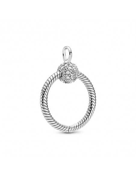 Colgante O Pandora Moments en plata de ley en Pavé 399097C01