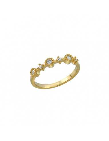 anillo plata baño oro circulo circonitas