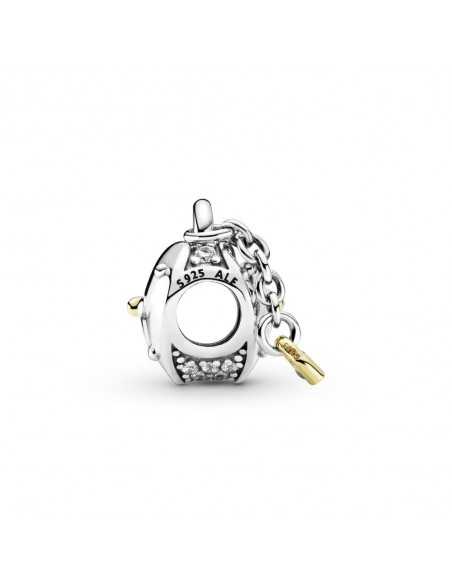 Charm en Pandora Shine Corazón y Candado en dos tonos 799160C01