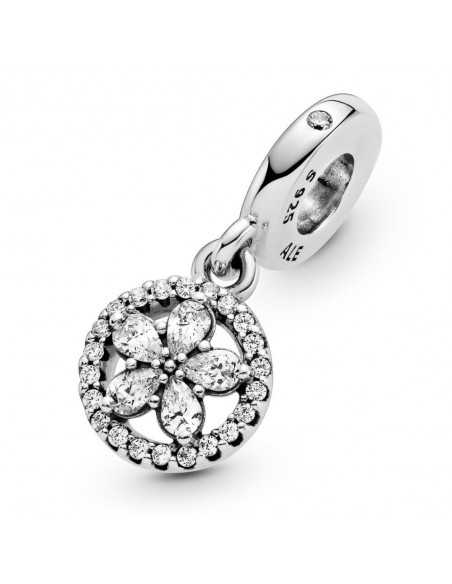 Charm Colgante en plata de ley Copo de Nieve Circular Brillante 799222C01