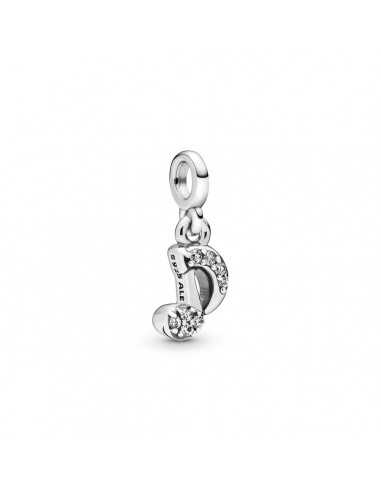 Musical note sterling charm clear...