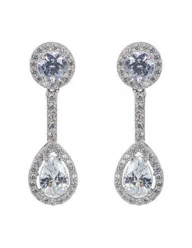Pendientes oro blanco con circonias
