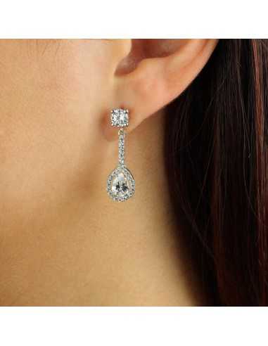 Pendientes para novias de lagrima oro...