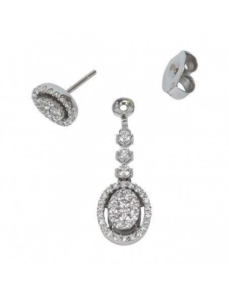 Pendientes para novias oro blanco y diamantes