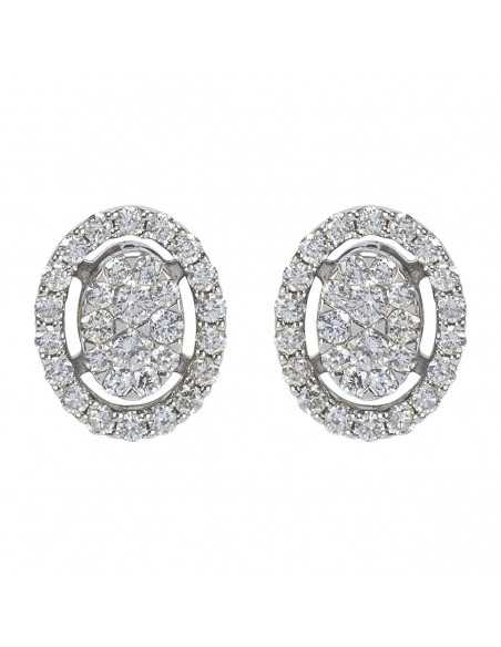 Pendientes para novias oro blanco y diamantes