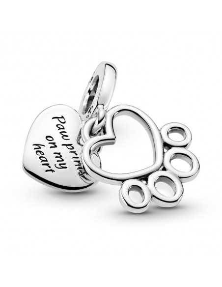 Charm colgante en plata de ley Corazones y Patas 799360C00