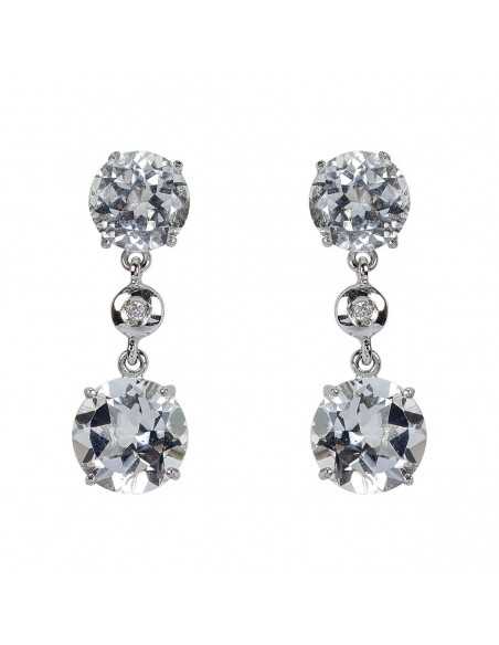 Pendiente Oro Blanco con Diamantes B&Couple