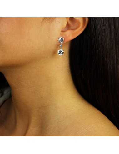 Pendiente Oro Blanco con Diamantes...