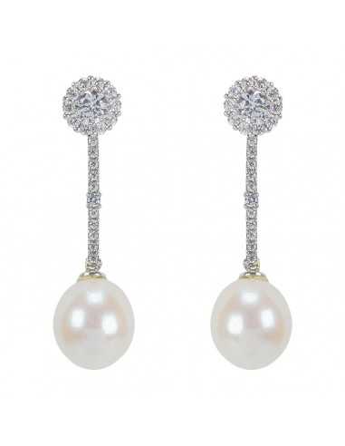 Pendientes desmontables de oro blanco...