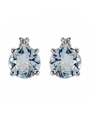 pendientes oro y brillantes agua marina