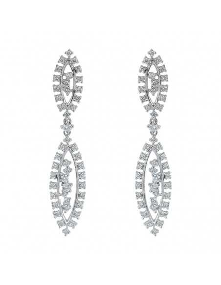 Pendientes con diamantes de oro blanco