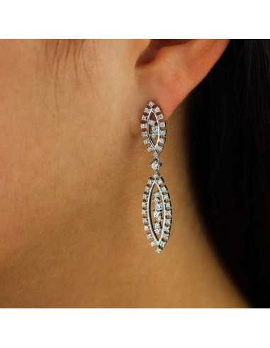 Pendientes con diamantes de oro blanco