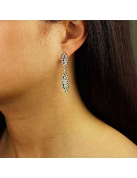Pendientes con diamantes de oro blanco