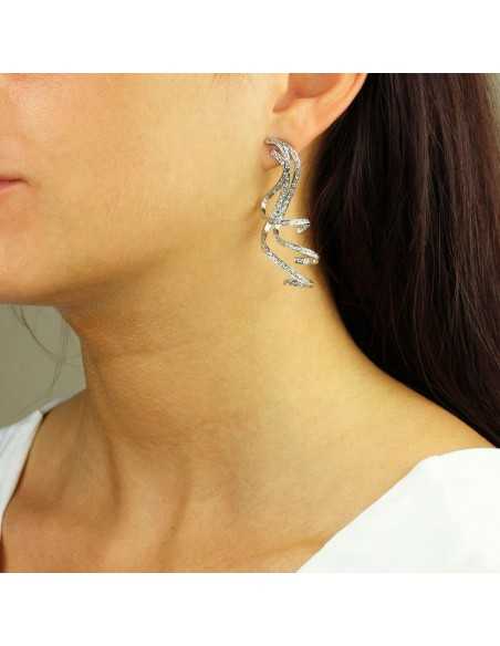 Pendiente de plata con circonitas