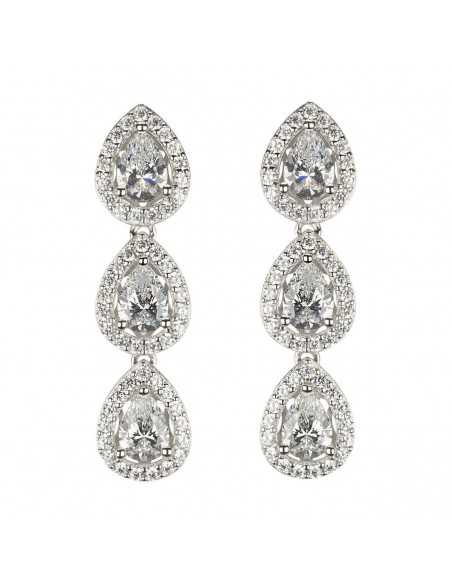 Pendientes white malbork Plata de ley