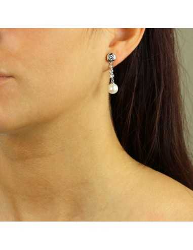 PENDIENTE WHITE GONDAR plata de ley...