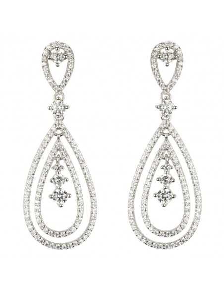 Pendientes white Loira Plata de ley