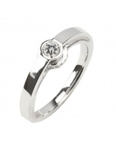 Solitario de oro blanco y... 2