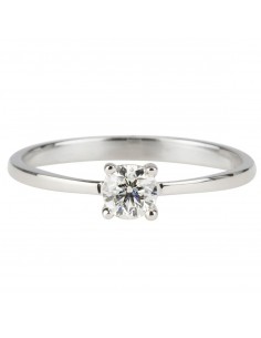 Solitario en oro blanco con...