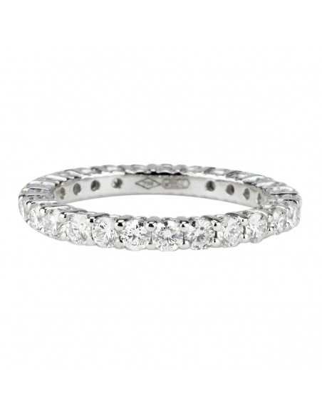 Alianza completa oro blanco con diamantes 1,4 cts