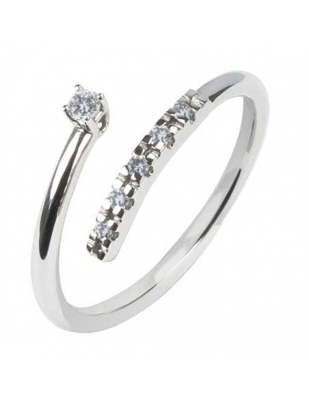 Anillo de compromiso con 6 diamantes de oro blanco 0,125 cts