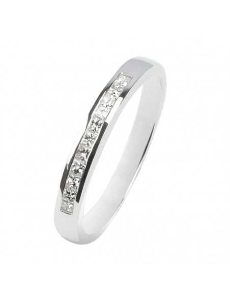 Media Alianza Oro blanco con diamantes