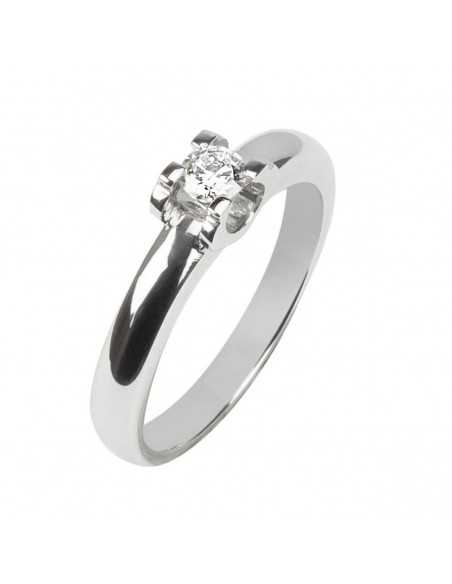 Anillos de compromiso de oro blanco con diamante