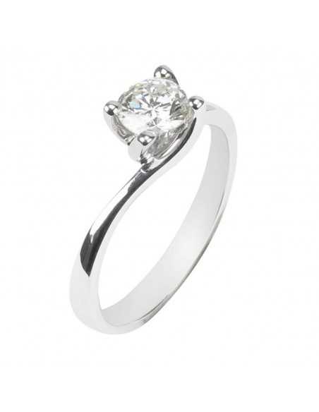Solitario oro blanco con diamante 3,3 g (0,65 cts)
