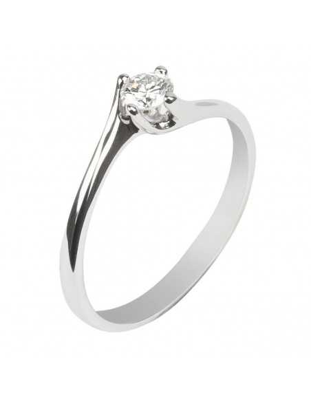 Anillo Compromiso oro blanco con brillante central 0,22 cts