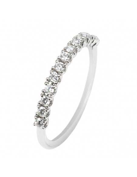 Media Alianza de oro blanco con 13 diamantes 0.28 cts