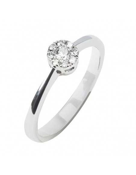 Anillo de Compromiso de Oro Blanco con Diamantes 0,17ct